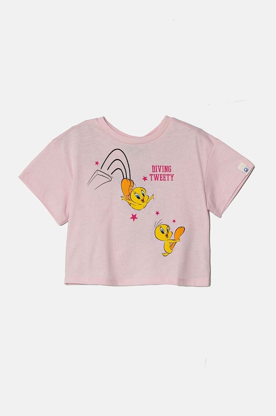 Dětské bavlněné tričko United Colors of Benetton kulatý růžová 3I1XG10HF.P.Seasonal