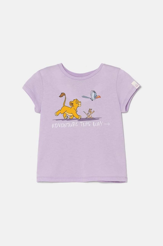 United Colors of Benetton t-shirt bawełniany dziecięcy okrągły fioletowy 3I1XG10GS.P.Seasonal