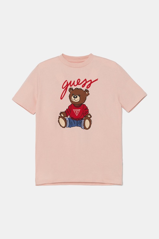 Guess tricou de bumbac pentru copii cu modele roz H4BJ06.I3Z14.9BYH
