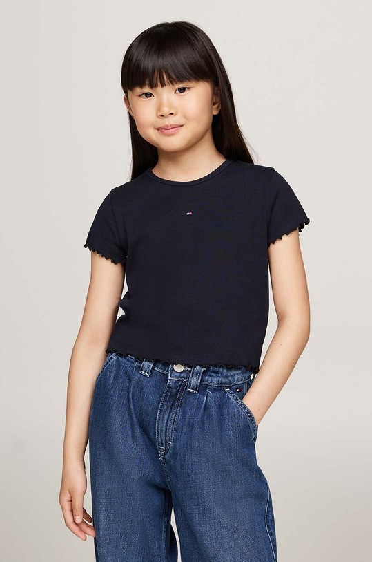 DÍVKA Dětské bavlněné tričko Tommy Hilfiger KG0KG08138.9BYH.104.122 námořnická modř