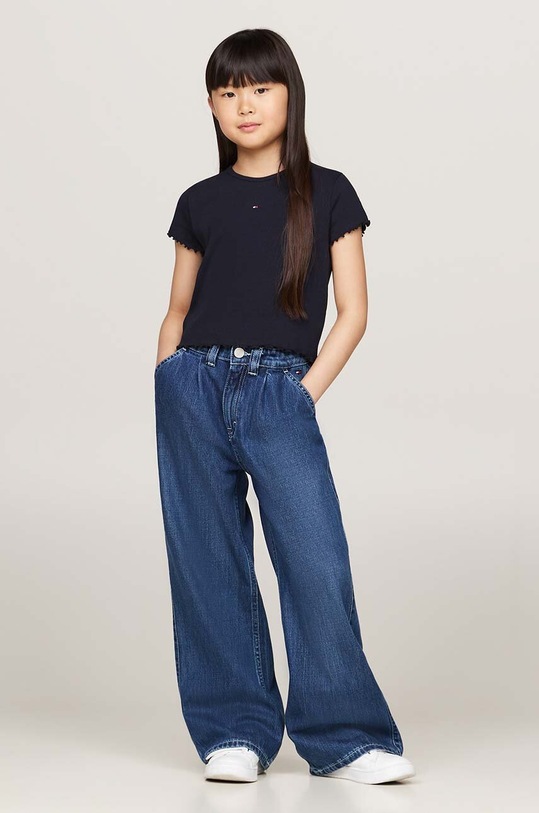 Dětské bavlněné tričko Tommy Hilfiger námořnická modř KG0KG08138.9BYH.104.122