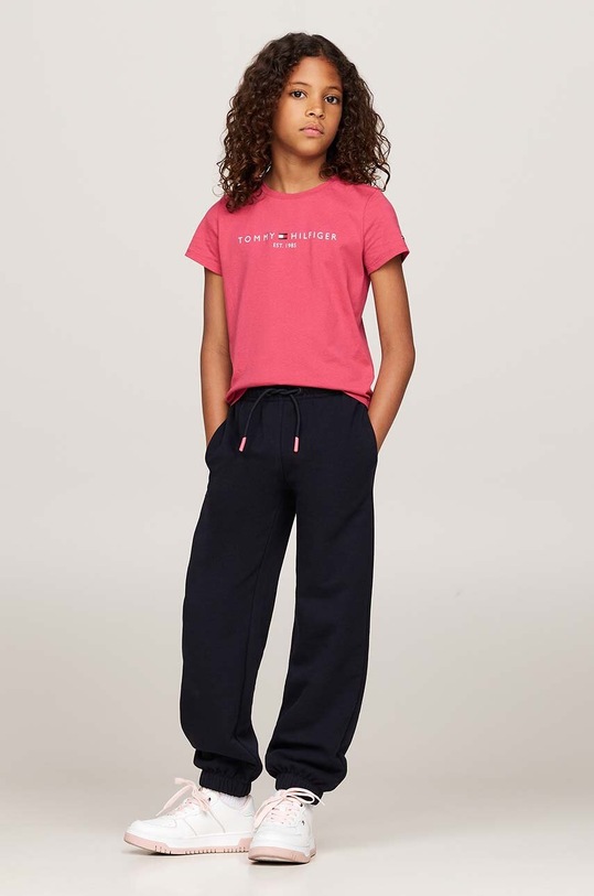 Dziewczynka Tommy Hilfiger t-shirt bawełniany dziecięcy KG0KG05242.9BYH.74.122 różowy