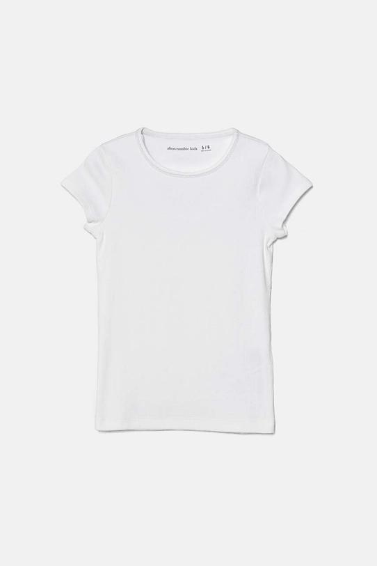 Abercrombie & Fitch tricou copii uni alb KI239.4128