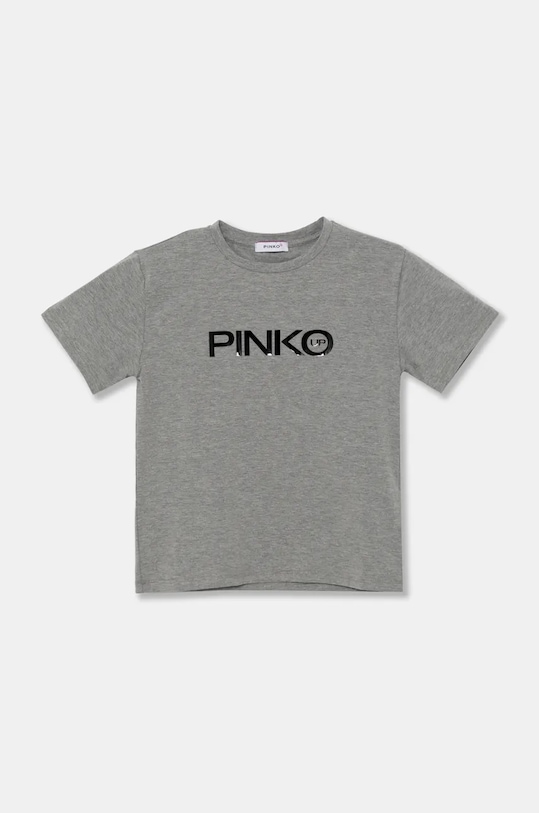 Pinko Up t-shirt dziecięcy aplikacja szary F4PIJGTH092