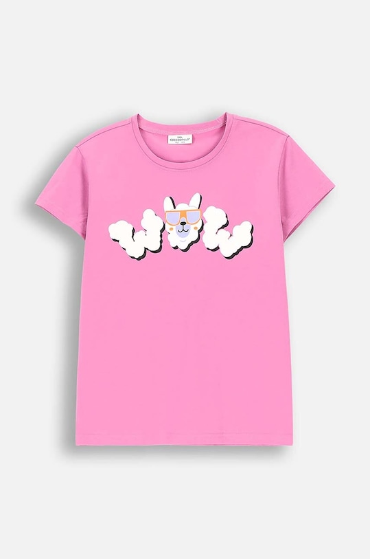 Coccodrillo t-shirt dziecięcy z elastanem różowy ZC4143206VGA