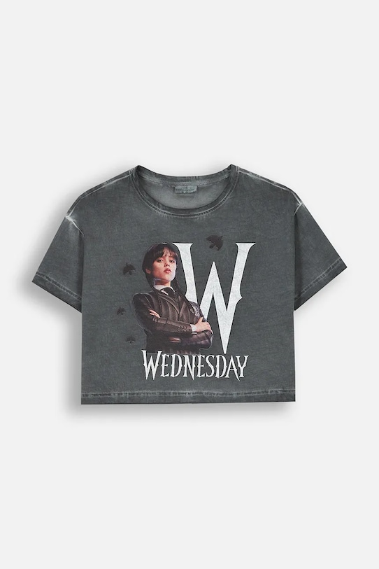 Dječja pamučna majica kratkih rukava Coccodrillo pamuk siva ZC4143211LGD