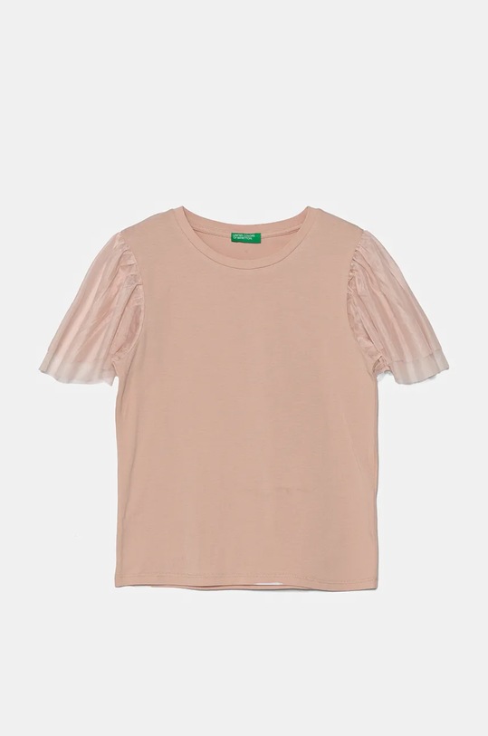 United Colors of Benetton t-shirt dziecięcy z elastanem różowy 3Q8DC10LW.G.Seasonal