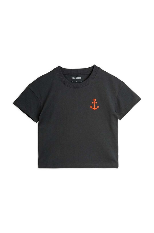 Дитяча бавовняна футболка Mini Rodini Anchor 2462011999 чорний AW24