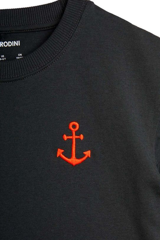 Mini Rodini t-shirt bawełniany dziecięcy Anchor czarny 2462011999