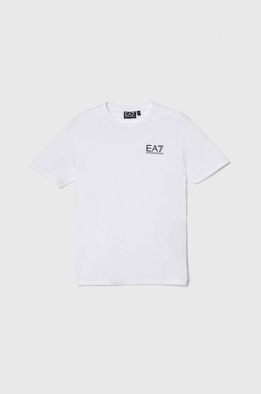 Dječja pamučna majica kratkih rukava EA7 Emporio Armani print bijela 8NBT51.BJ02Z