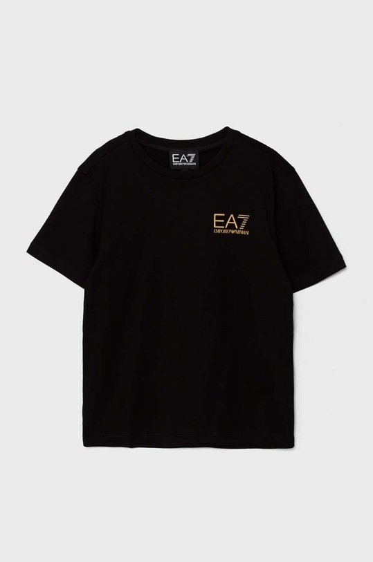 Dětské bavlněné tričko EA7 Emporio Armani kulatý černá 8NBT51.BJ02Z