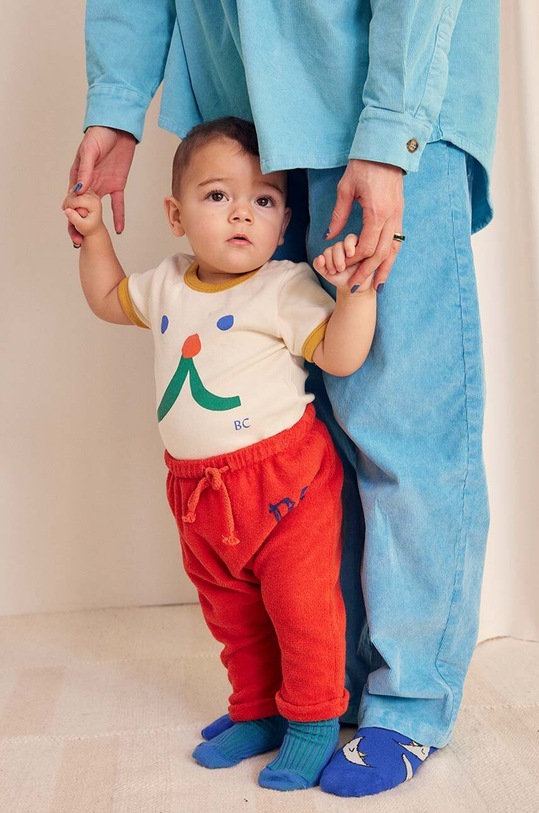 Bobo Choses maglieta neonato/a Funny face beige 224AB024