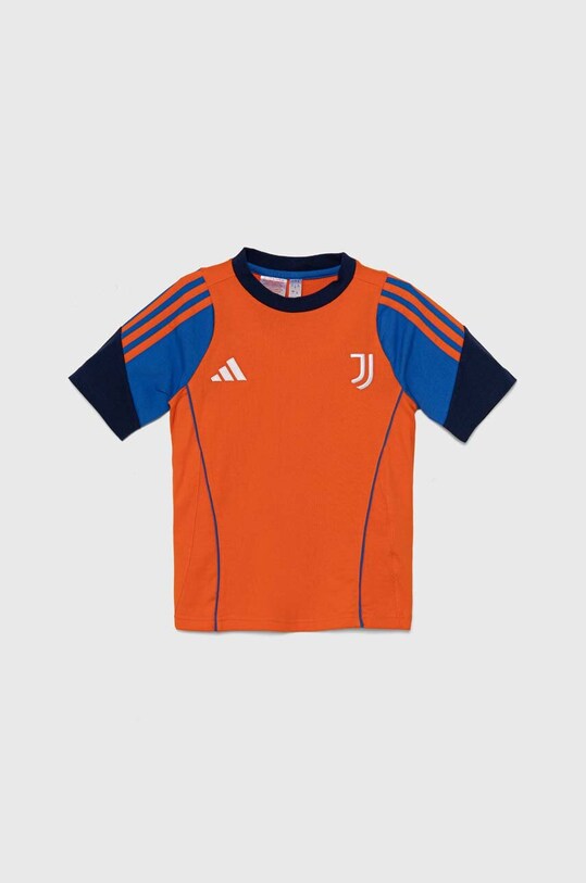 Дитяча бавовняна футболка adidas Performance JUVE TEEY IS5806 помаранчевий AW24