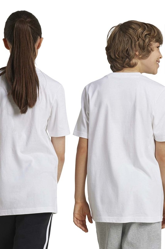 Дитяча бавовняна футболка adidas POS TABLE IW2477 білий