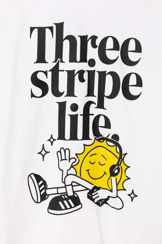 Дитяча бавовняна футболка adidas POS TABLE білий IW2477