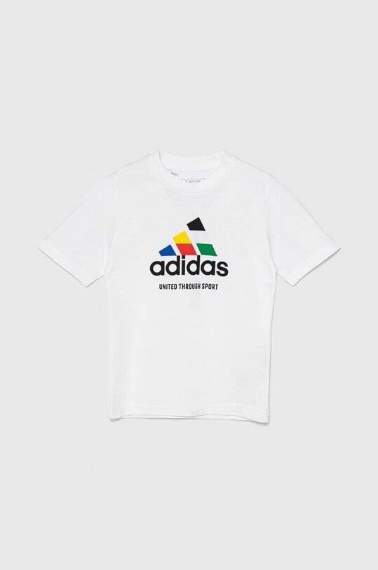 adidas tricou de bumbac pentru copii TIRO NATIONS T IW8148 alb AW24