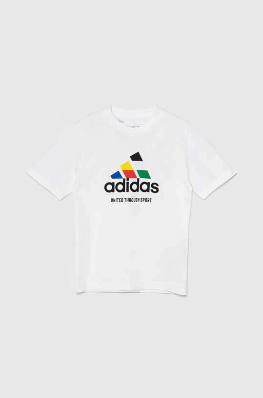 Dětské bavlněné tričko adidas TIRO NATIONS T IW8148 bílá AW24