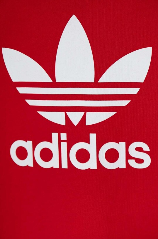 Дитяча бавовняна футболка adidas Originals TREFOIL TEE червоний IY2387