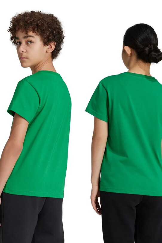 Дитяча бавовняна футболка adidas Originals TREFOIL TEE IY4003 зелений