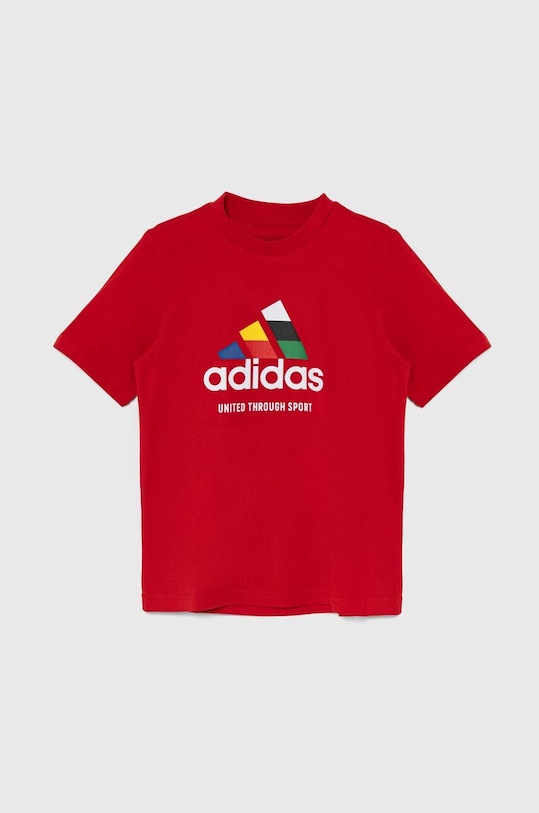 adidas t-shirt bawełniany dziecięcy TIRO NATIONS T IY8127 czerwony AW24