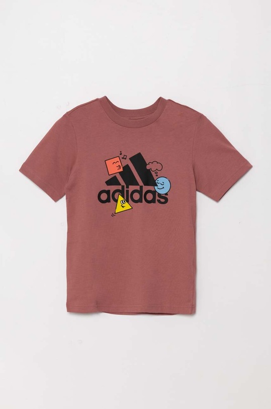 Παιδικό βαμβακερό μπλουζάκι adidas POS TABLE LK IZ0444 ροζ AW24