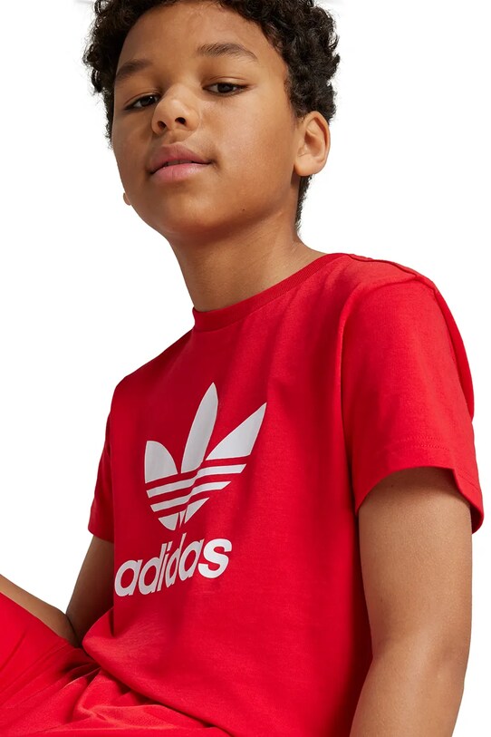 Детская хлопковая футболка adidas Originals TREFOIL TEE IY7423