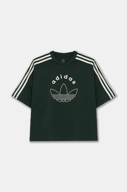 Dječja pamučna majica kratkih rukava adidas Originals TEE IY9545 zelena AW24