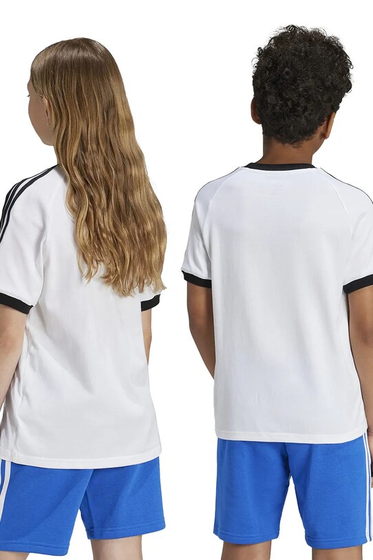 Дитяча бавовняна футболка adidas Originals 3STRIPES TEE JE0515 білий