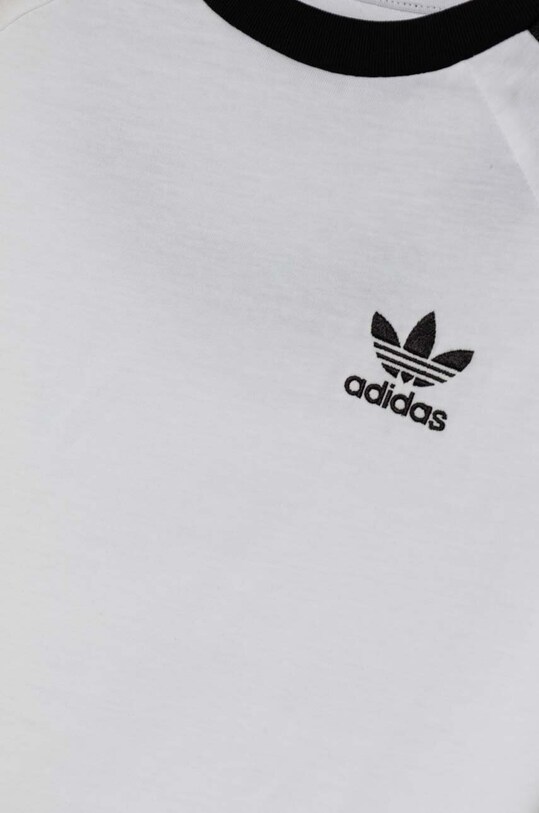 Дитяча бавовняна футболка adidas Originals 3STRIPES TEE білий JE0515