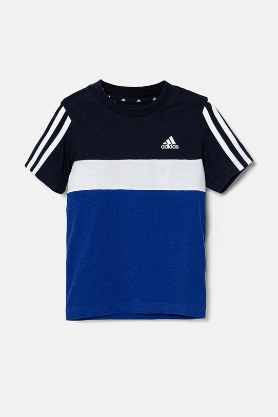 adidas t-shirt bawełniany dziecięcy LK 3S TIB T JF2647 granatowy AW24