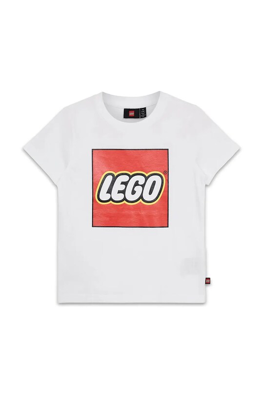 Lego t-shirt bawełniany dziecięcy LWTANO 631 nadruk biały 12011363