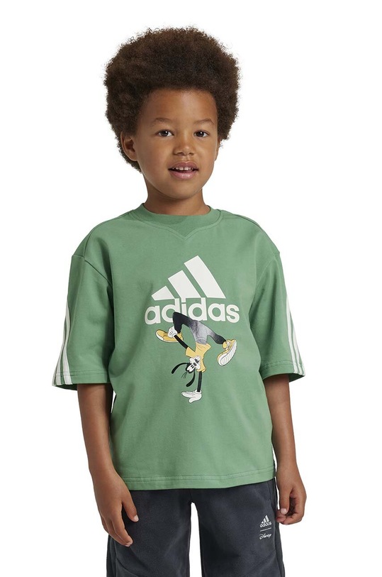Παιδικό μπλουζάκι adidas x Disney στάμπα πράσινο IW0668