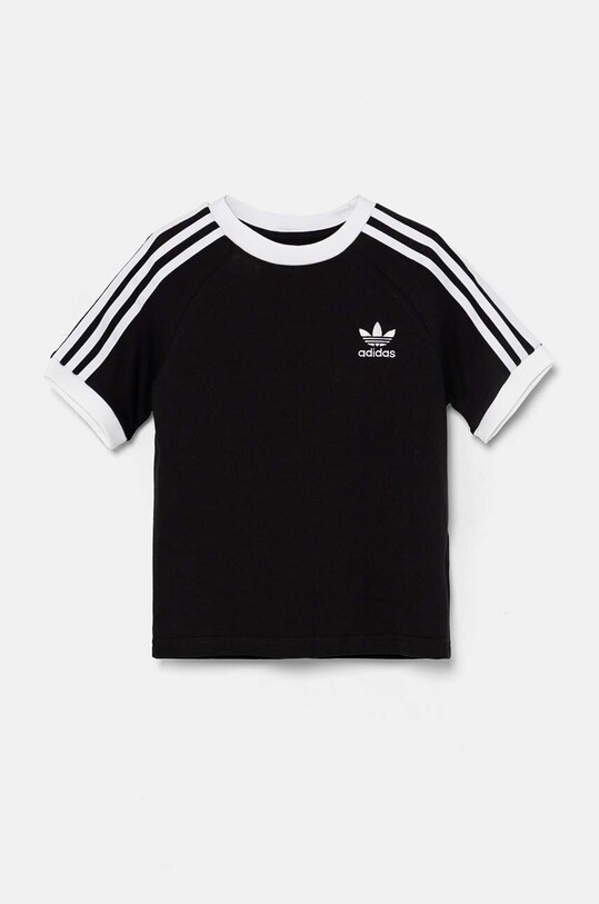 Детская хлопковая футболка adidas Originals 3STRIPES TEE IX7626 чёрный AW24