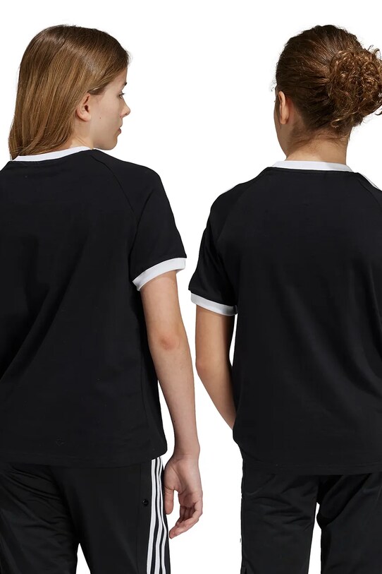 Детская хлопковая футболка adidas Originals 3STRIPES TEE IX7626 чёрный