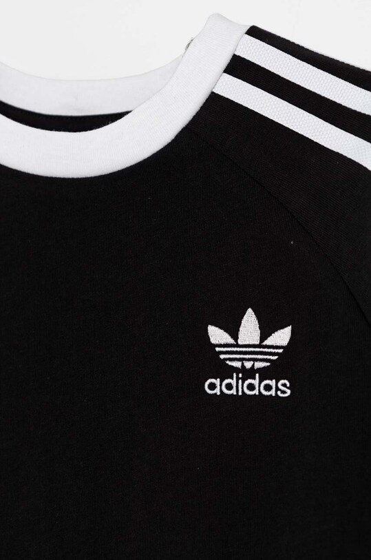 Мальчик Детская хлопковая футболка adidas Originals 3STRIPES TEE IX7626 чёрный