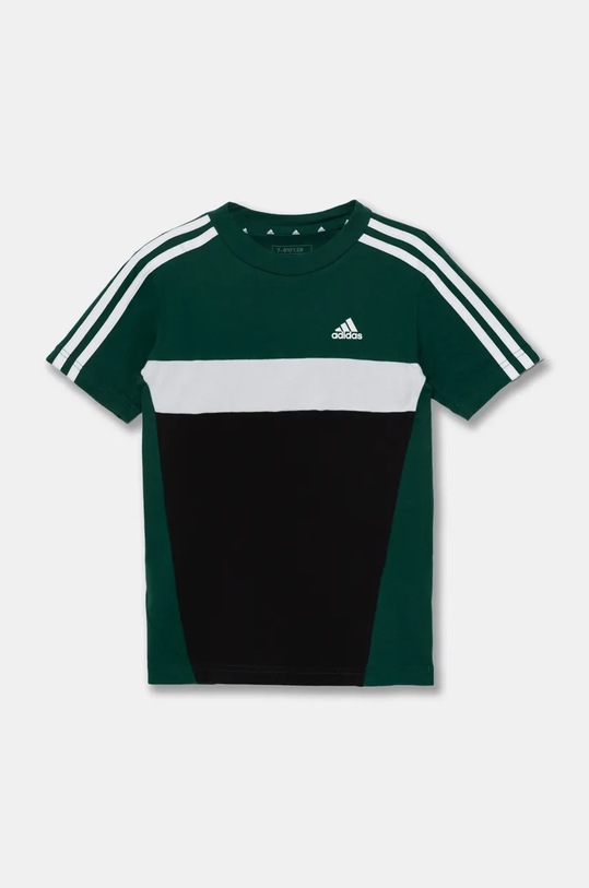 Dětské bavlněné tričko adidas J 3S TIB T IW3494 zelená AW24