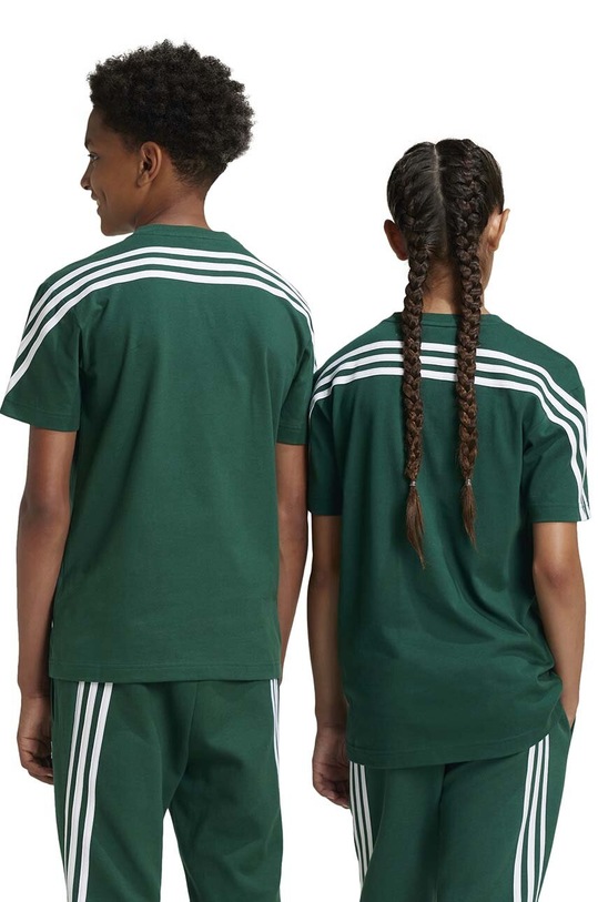 adidas t-shirt bawełniany dziecięcy U FI 3S T IX3652 zielony