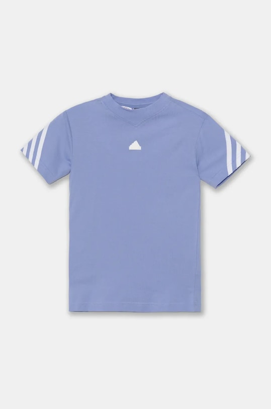 Дитяча бавовняна футболка adidas U FI 3S T аплікація блакитний IX3653