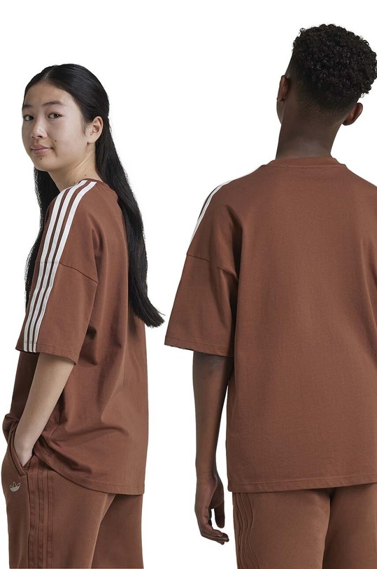 adidas Originals t-shirt bawełniany dziecięcy TEE IY9543 brązowy