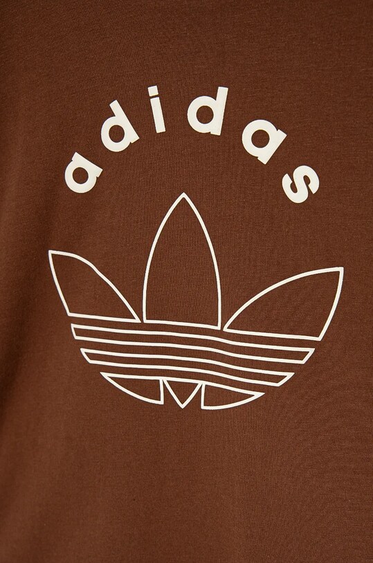 adidas Originals t-shirt bawełniany dziecięcy TEE brązowy IY9543