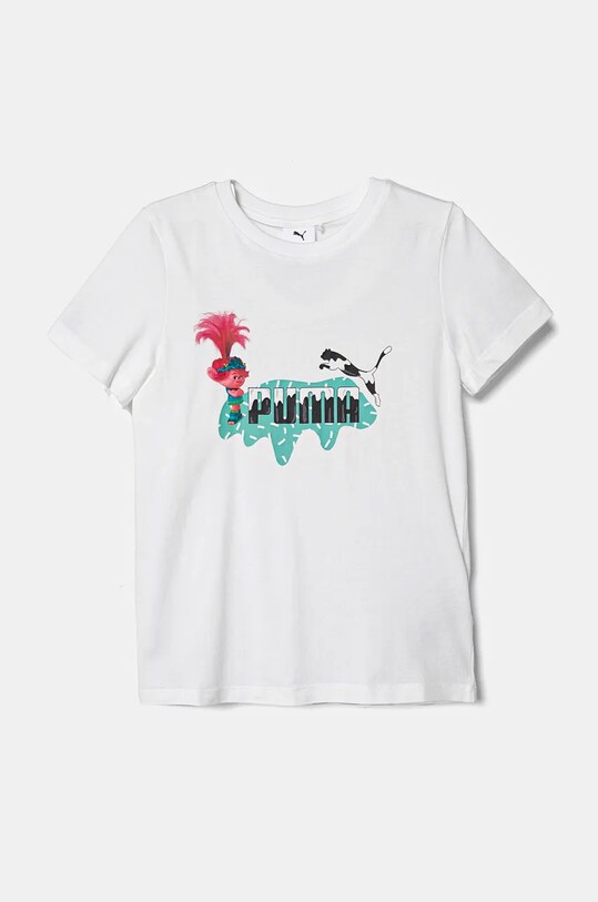 Puma tricou de bumbac pentru copii X TROLLS Tee print alb 627376