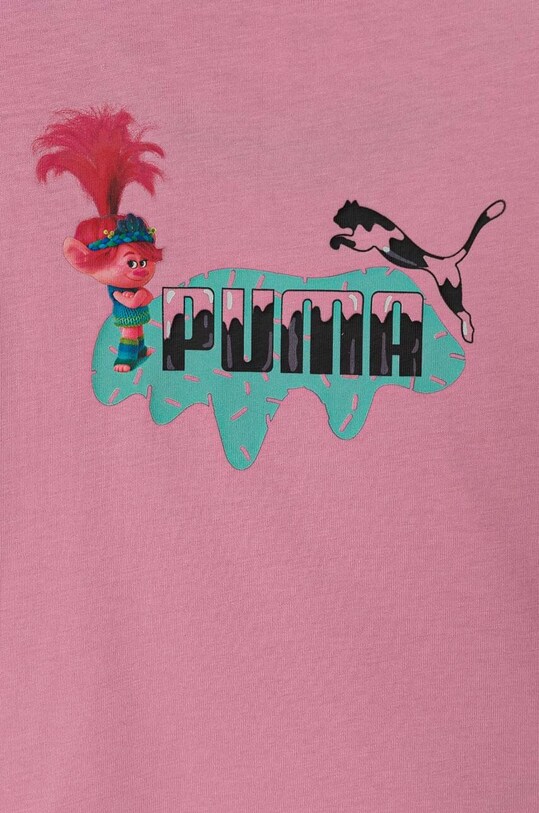 Хлопчик Дитяча бавовняна футболка Puma X TROLLS Tee 627376 рожевий