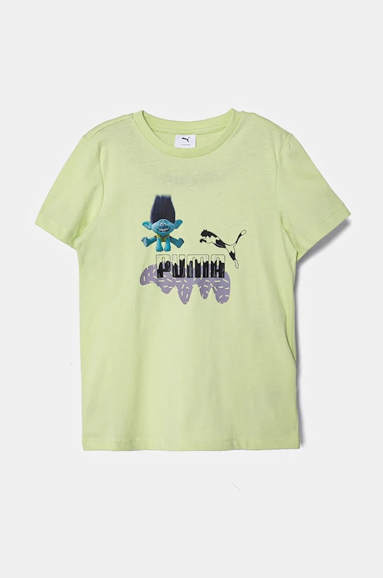 Puma tricou de bumbac pentru copii X TROLLS Tee print verde 627376