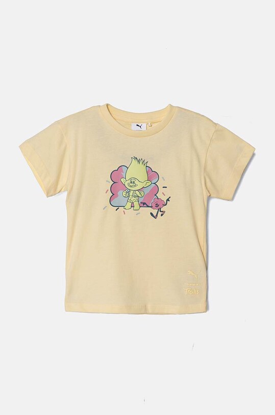 Дитяча бавовняна футболка Puma X TROLLSphic Tee бавовна жовтий 627383