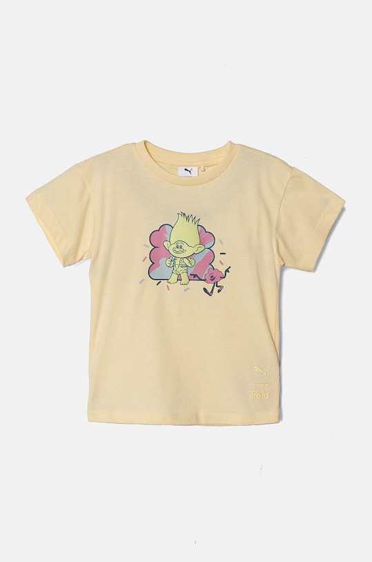 Puma tricou de bumbac pentru copii X TROLLSphic Tee print galben 627383