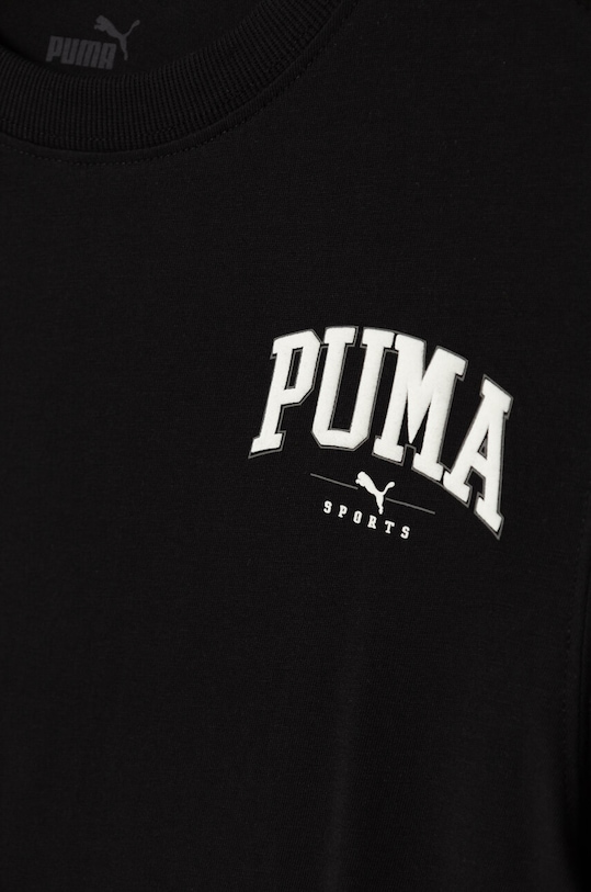 Мальчик Детская хлопковая футболка Puma SQUAD Smallphic Tee 682773 чёрный