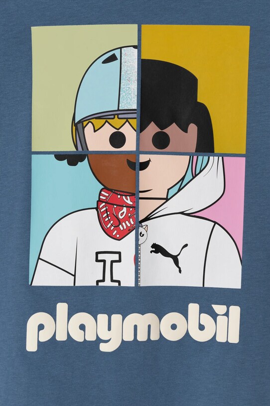 Băieți Puma tricou de bumbac pentru copii X PLAYMOBIL 627394 albastru