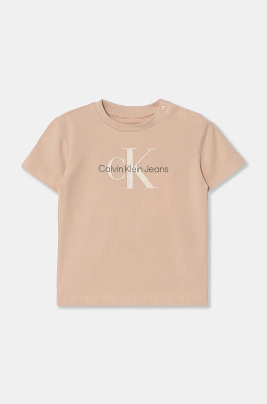Dětské tričko Calvin Klein Jeans s elastanem béžová IN0IN00001.9BYH