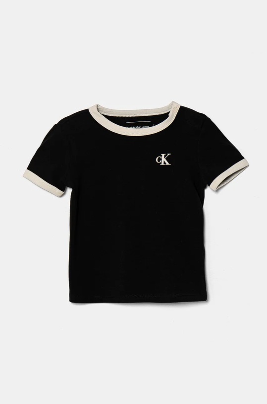 Calvin Klein Jeans t-shirt niemowlęcy z elastanem czarny IN0IN00282.9BYH