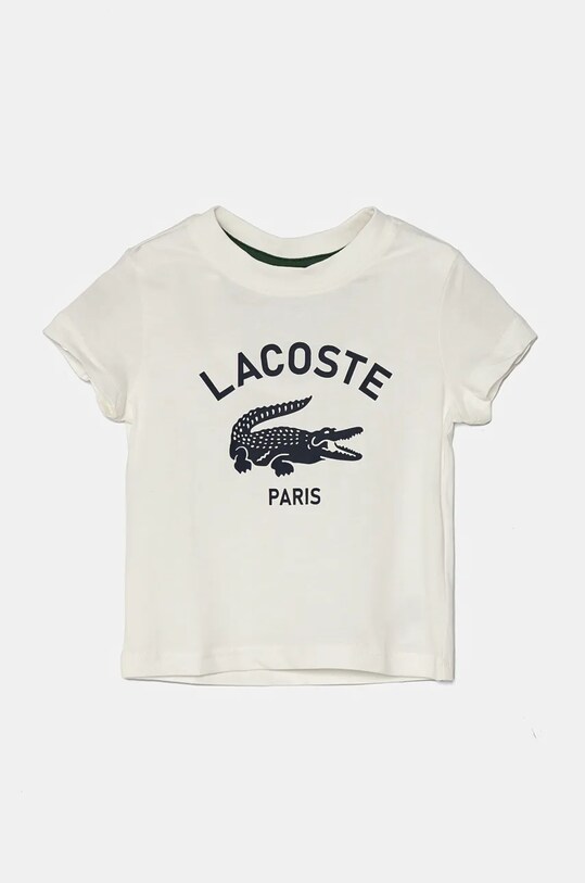 Detské bavlnené tričko Lacoste bavlna biela TJ3003